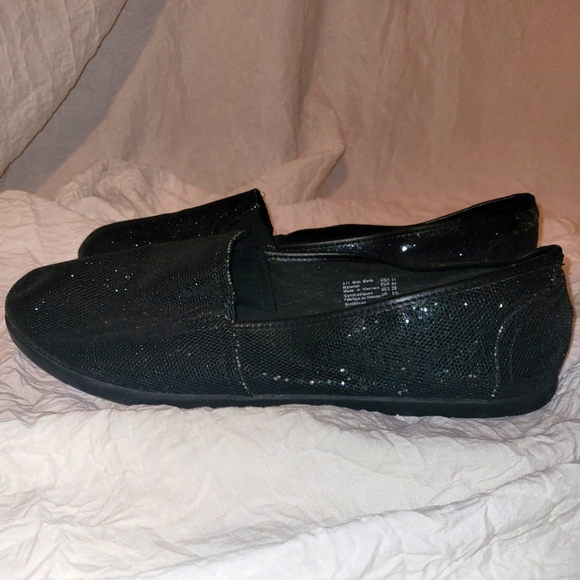 Airwalk Shoes - Airwalk Black Glitter Dream Reve Slip On Casual Shoes Flats NWOT